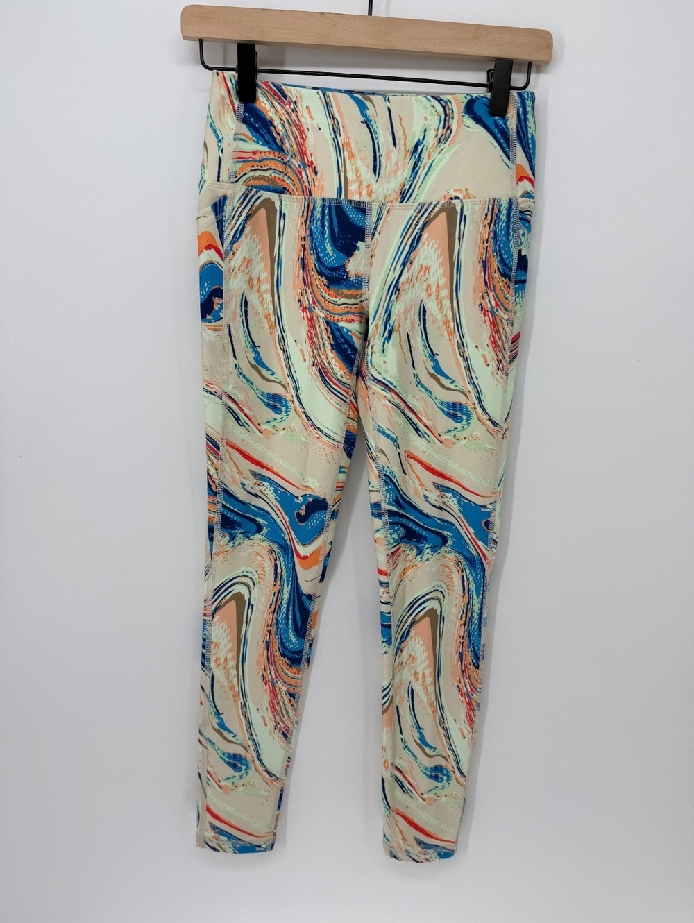 DSG Momentum Rise Women's High-Rise Leggings in Cream and Blue Abstract Swirl